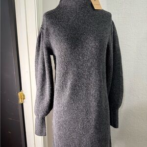Blu Pepper Gray Knit Sweater Dress Sz S turtle neck
